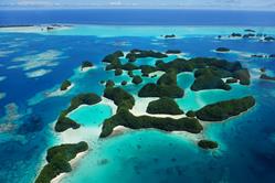 Palau Liveaboard Scuba Diving Holiday. Aerial view of Palau.